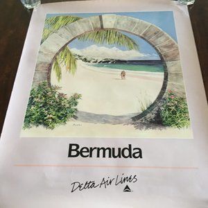 VTG Delta Air LInes Bermuda Travel Poster